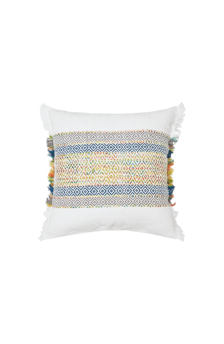 carol & frank Ashley Woven Stripe Decorative Throw Pillow, 22" x 22", Main, color, Yellow