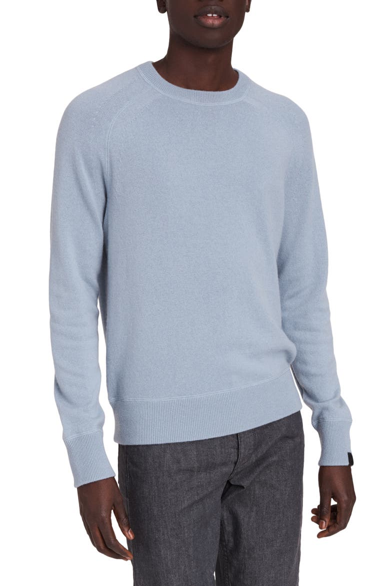 Harlow Cotton & Cashmere Raglan Sweater, Main, color, DUSTY BLUE