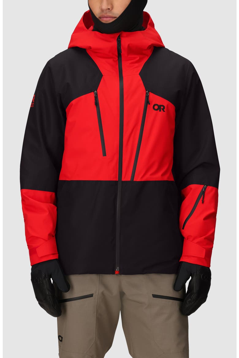 Powderverse Waterproof Ski Jacket, Main, color, LINGONBERRY/ BLACK