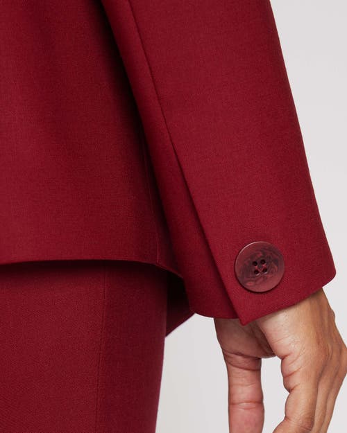 Shop Santorelli Mara Tailored Single Button Asymmetrical Blazer In Carmine Red