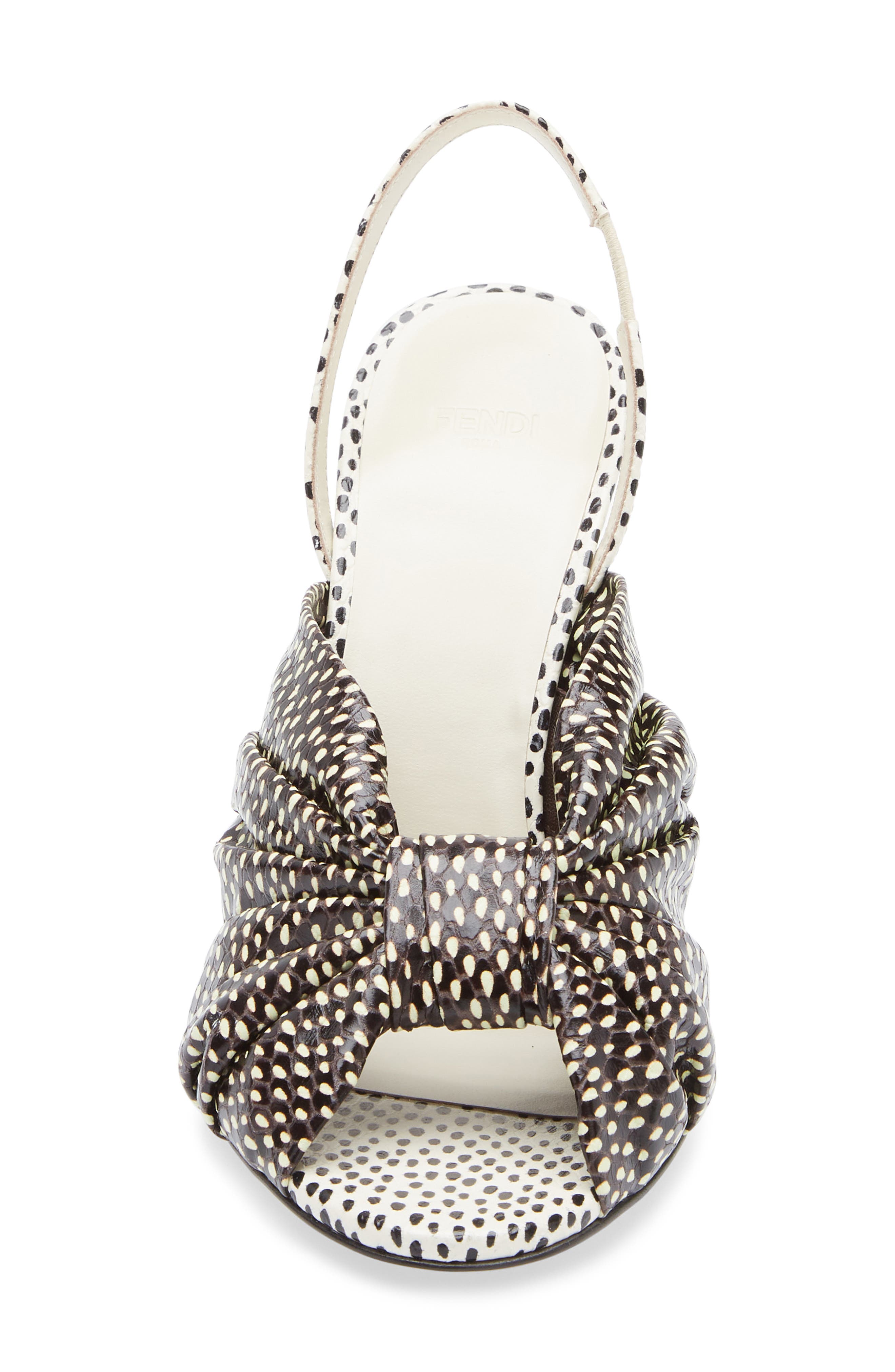 Fendi Arco Slingback Sandal, Alternate, color, White/Black