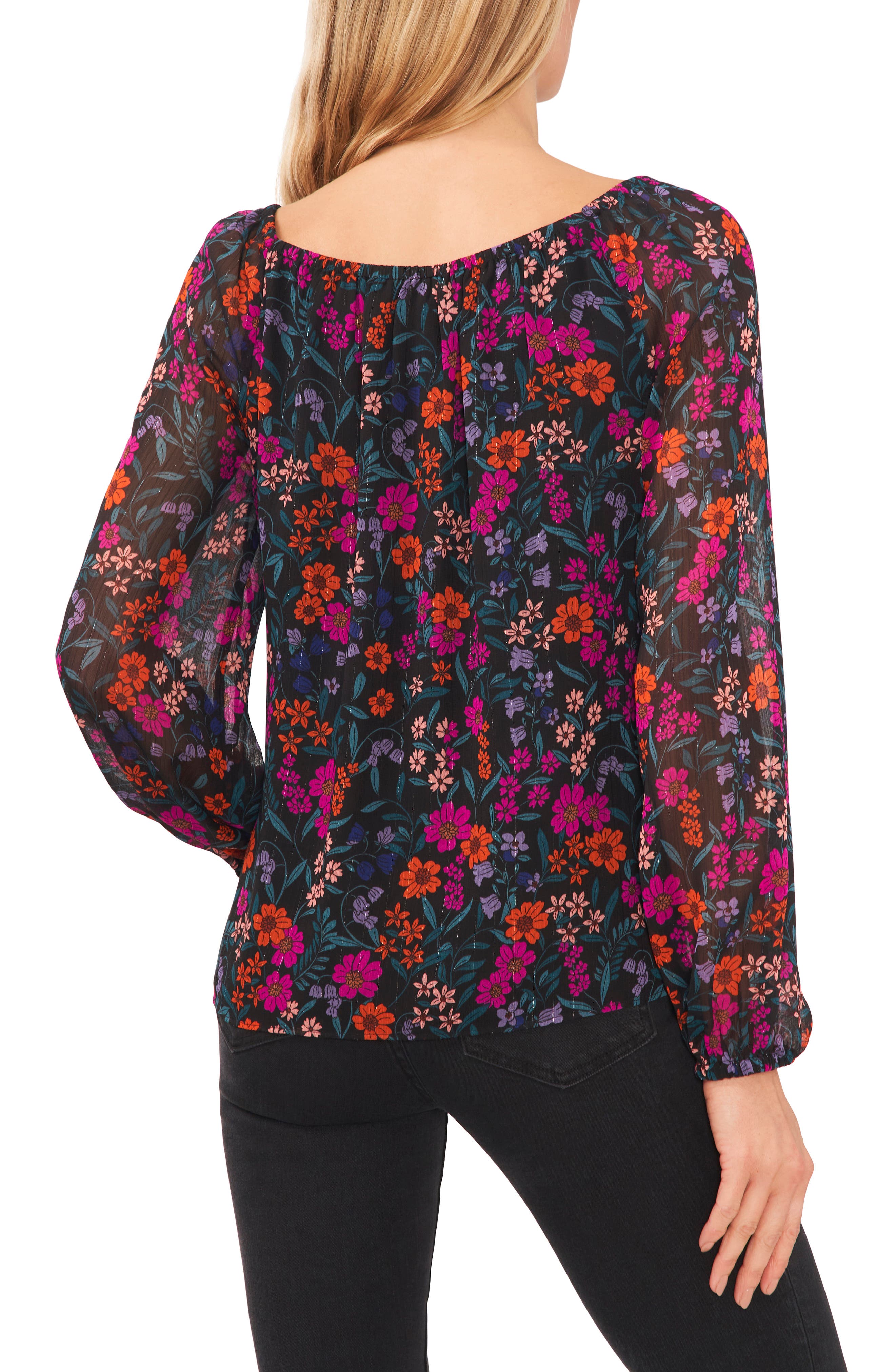 Floral Print Square Neck Blouse - image 2