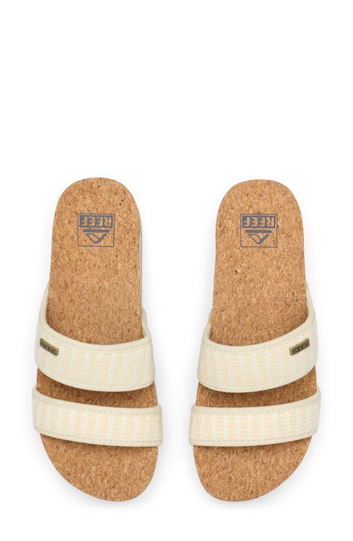Reef Cushion Vista Higher Platform Slide Sandal In Raffia