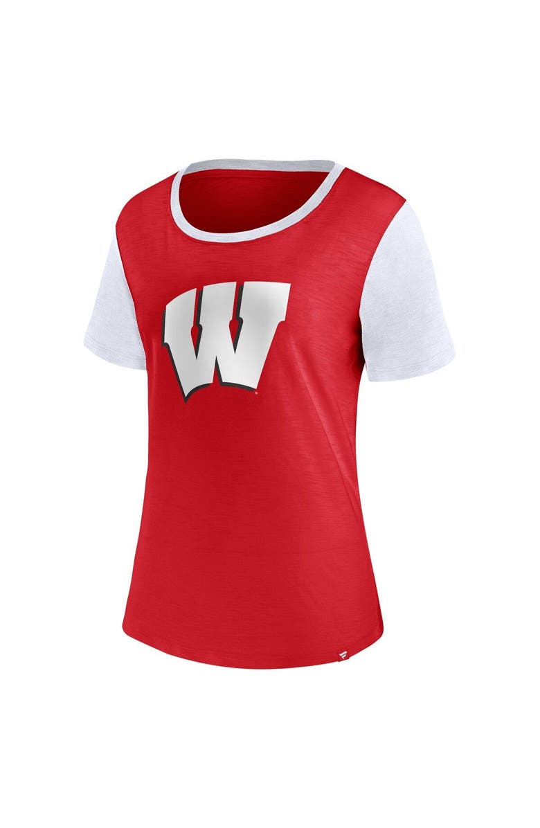 FANATICS Women's Fanatics Branded Red Wisconsin Badgers Carver T-Shirt, Alternate, color,