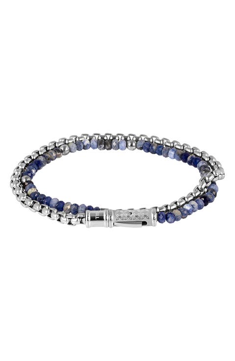 Blue Sodalite Double Wrap Bracelet