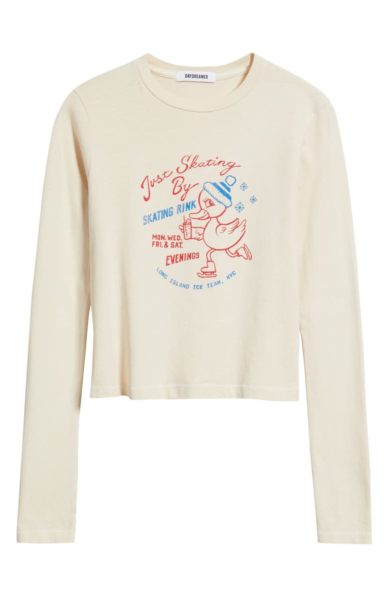 Daydreamer Just Skating By Long Sleeve Cotton Graphic T-Shirt, Alternate, color, Dirty White