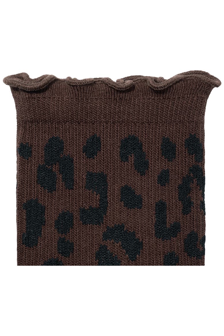 Solid Leopard Print Quarter Socks, Alternate, color, LEOPARD