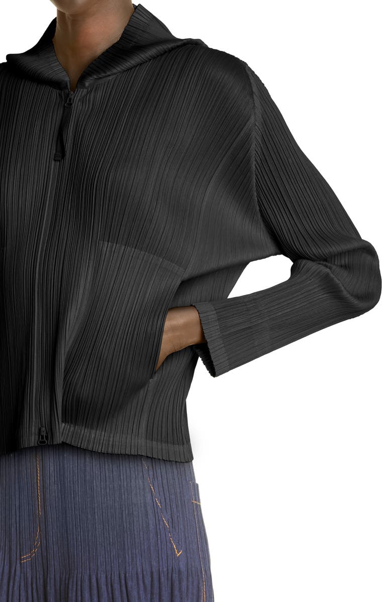 Pleats Please Issey Miyake Pleated Zip Front Jacket, Alternate, color,