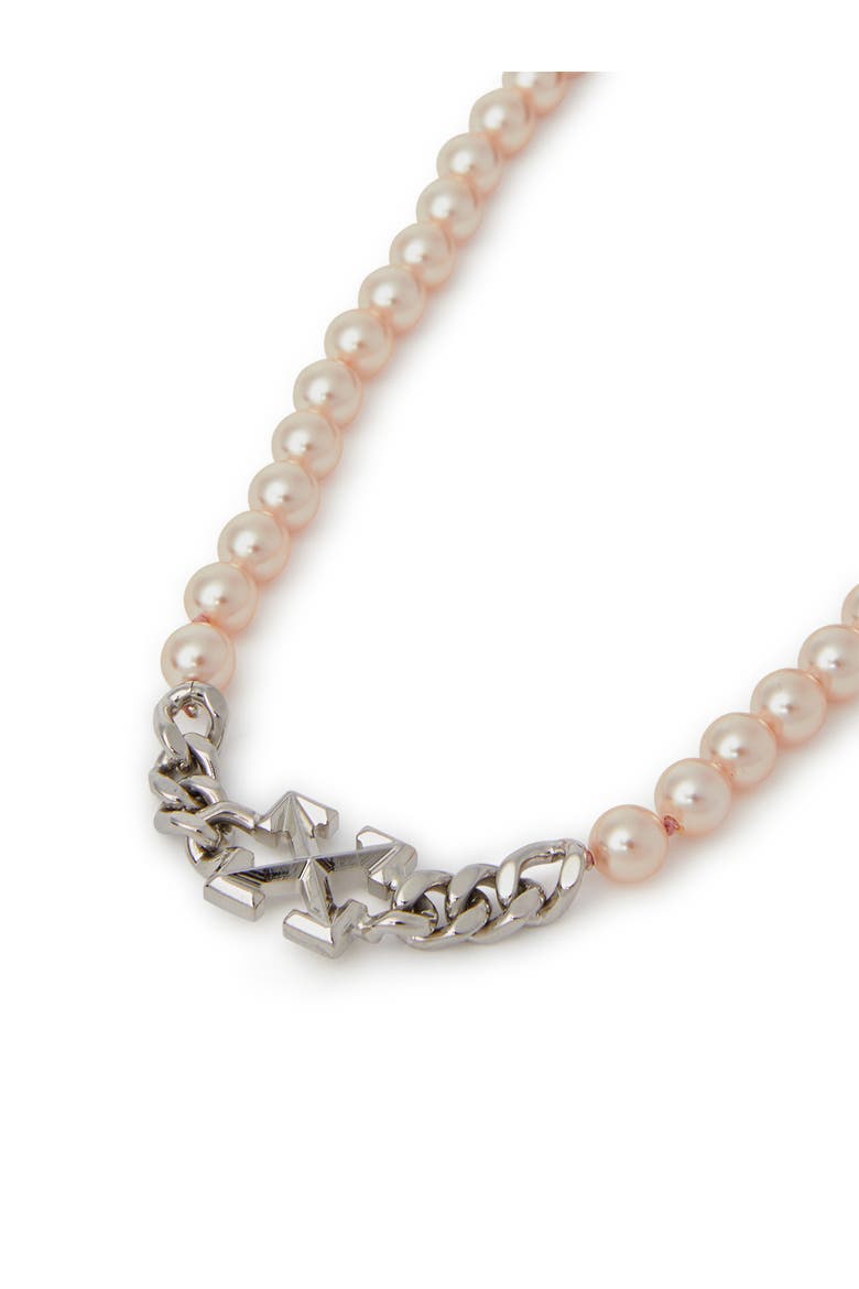 ARROW PEARL FULL NECKLACE SILVER -SOFT PINK, Alternate, color, Pink Pearl
