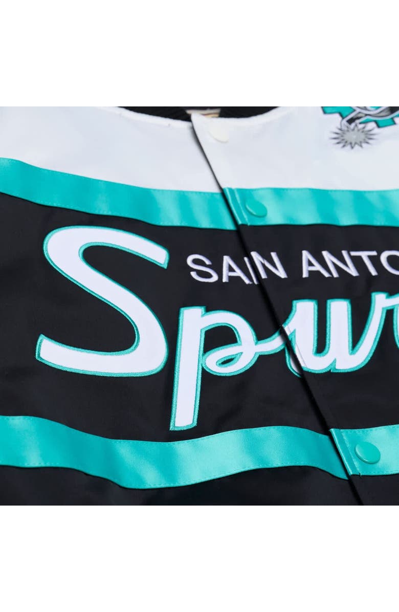 Mitchell & Ness Men's Mitchell & Ness  Black San Antonio Spurs Hardwood Classics Head Coach Lightweight Satin Full-Snap Jacket, Alternate, color, Black