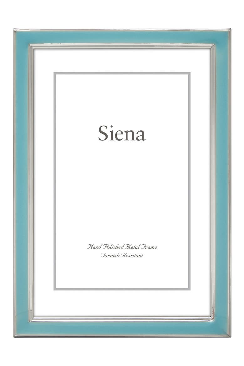 Enamel & Silvertone 5 x 7-Inch Picture Frame, Main, color, LIGHT BLUE