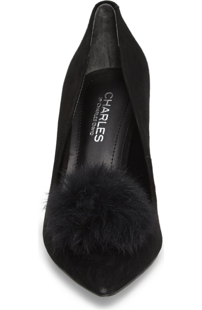 Charles by Charles David Sadie Genuine Rabbit Fur Pom Pump, Alternate, color,