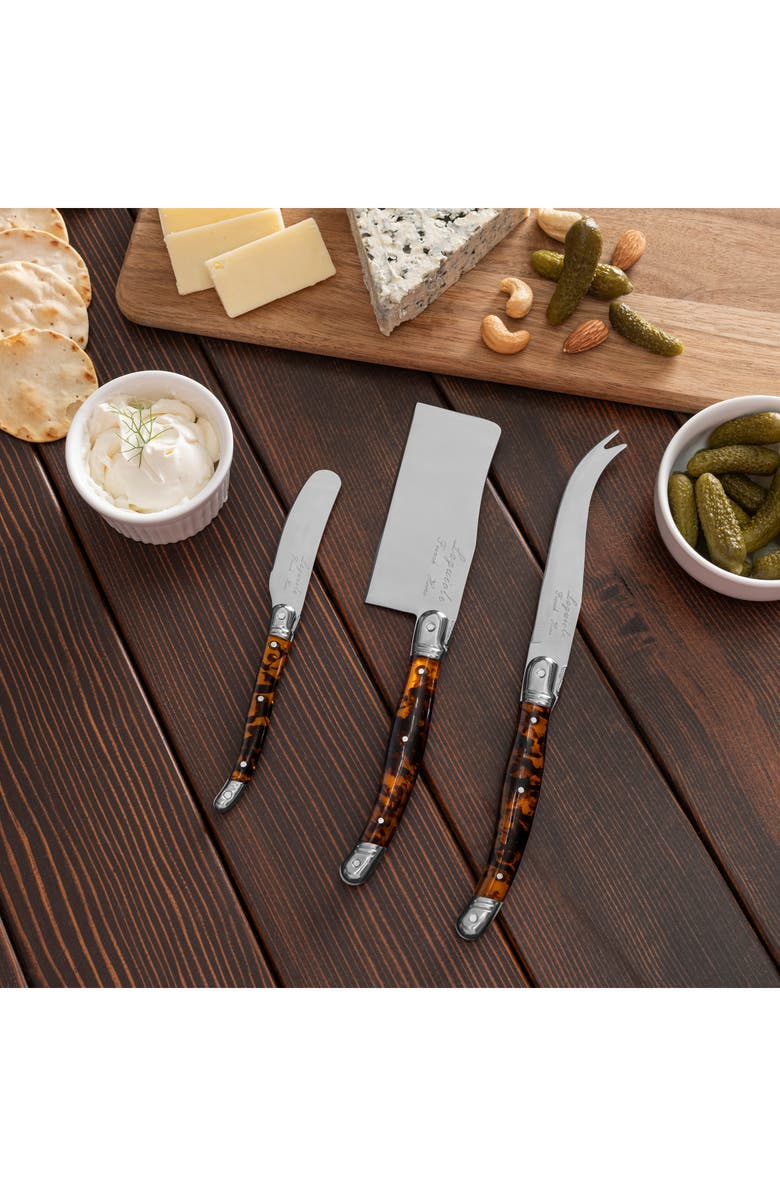 FRENCH HOME Laguiole 3-Piece Cheese Knife Set, Alternate, color, Tortoise Shell
