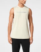 PLEIN SPORT Reflective Tank Top Round Neck Men
