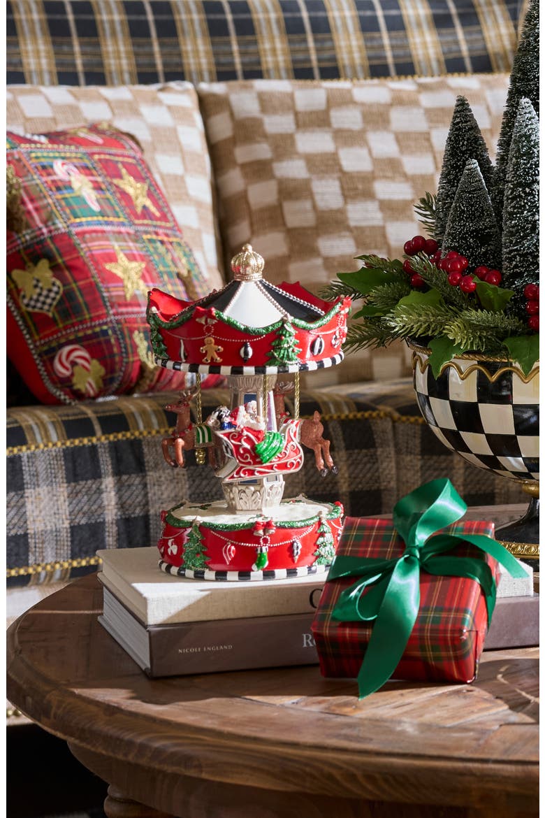 Christmas Carousel Decoration, Alternate, color, RED