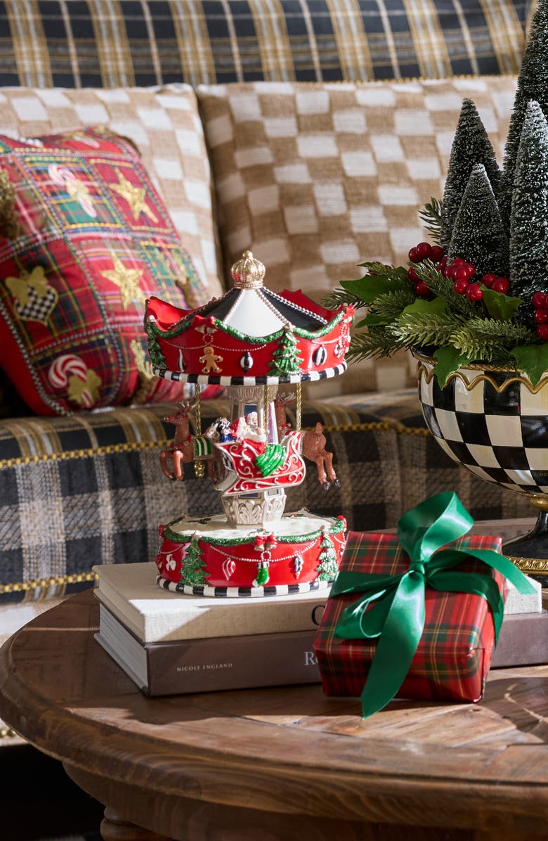 MACKENZIE CHILDS Christmas Carousel Decoration, Alternate, color, Red