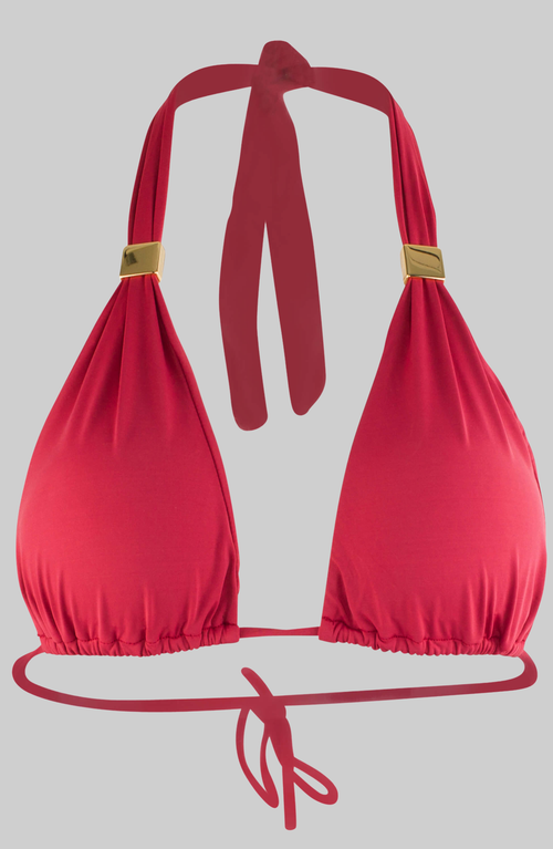 Sauipe Nina Halter Bikini Top With Pads In Terracotta