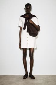 COS Buttoned Milano-knit Mini Dress