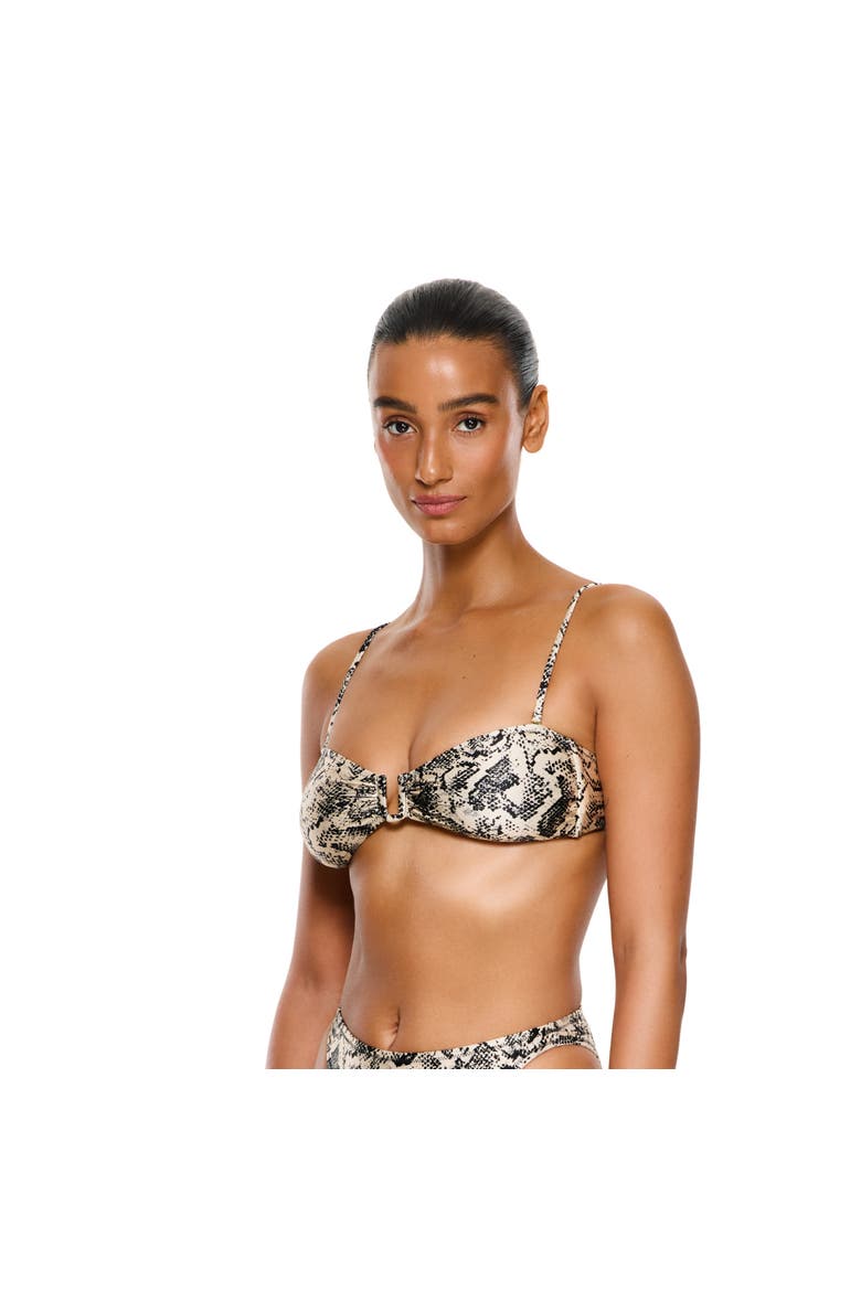 Silky Python Bandeau Bikini Top Swimsuit, Alternate, color, Black-Snake