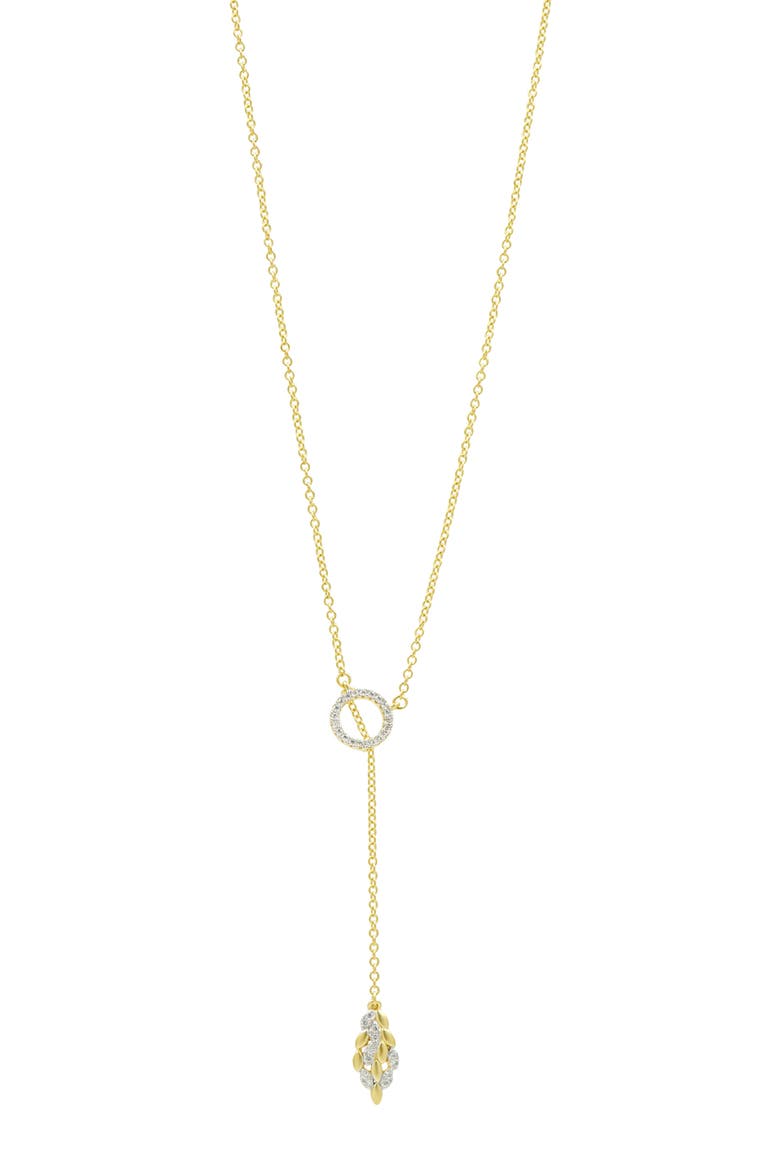 Fleur Bloom Lariat Necklace, Main, color, WHITE/ GOLD