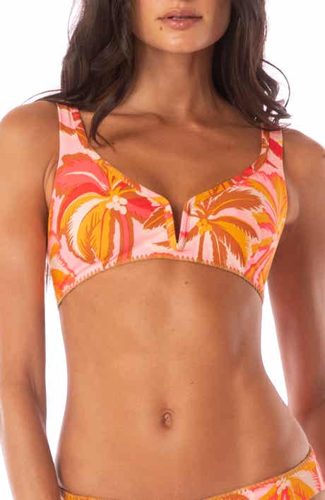Maaji Pink Palms Victoria Reversible Triangle Bikini Top