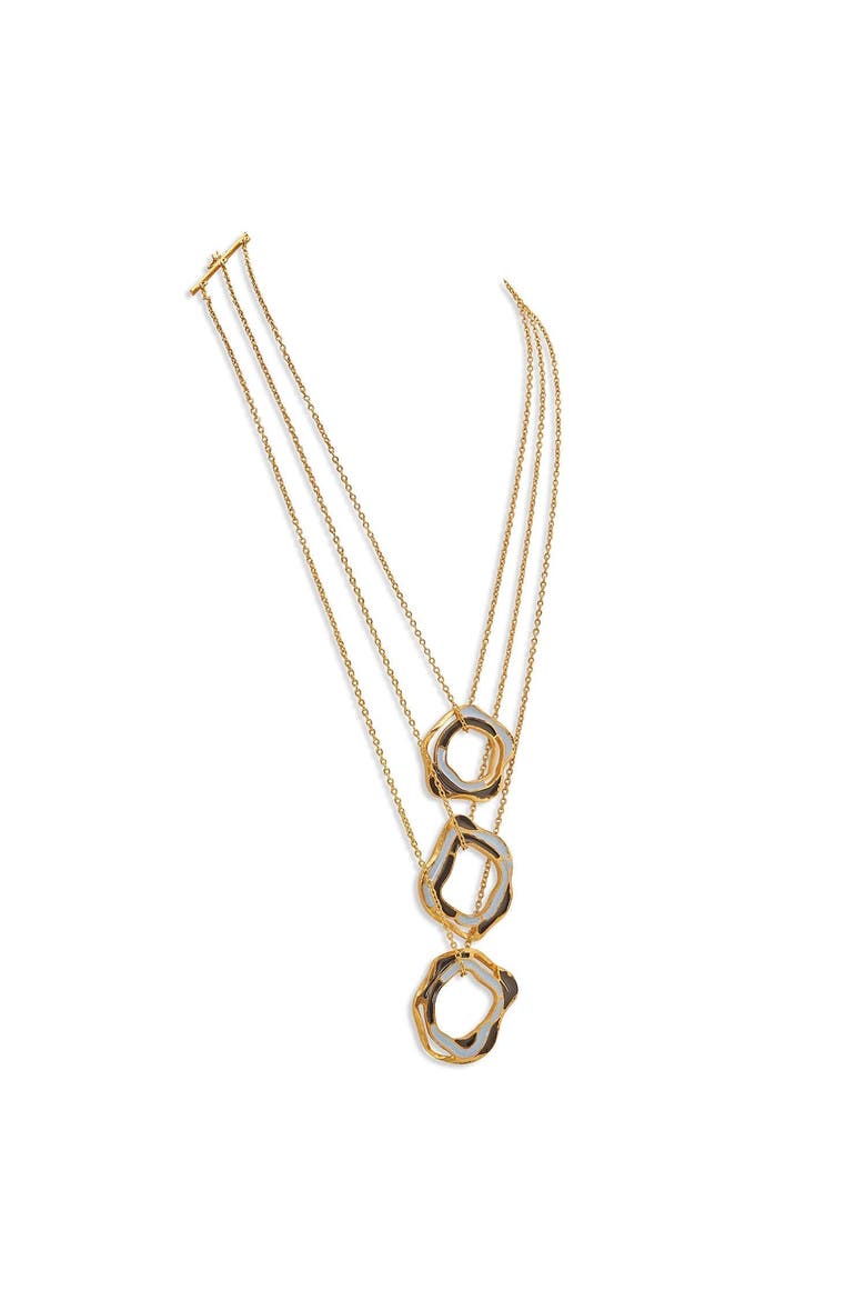 AQUA LAYERED NECKLACE, Alternate, color, Gold Plated
