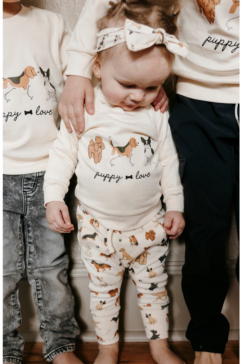 Sweatshirt & Joggers Set, Alternate, color, PUPPY LOVE