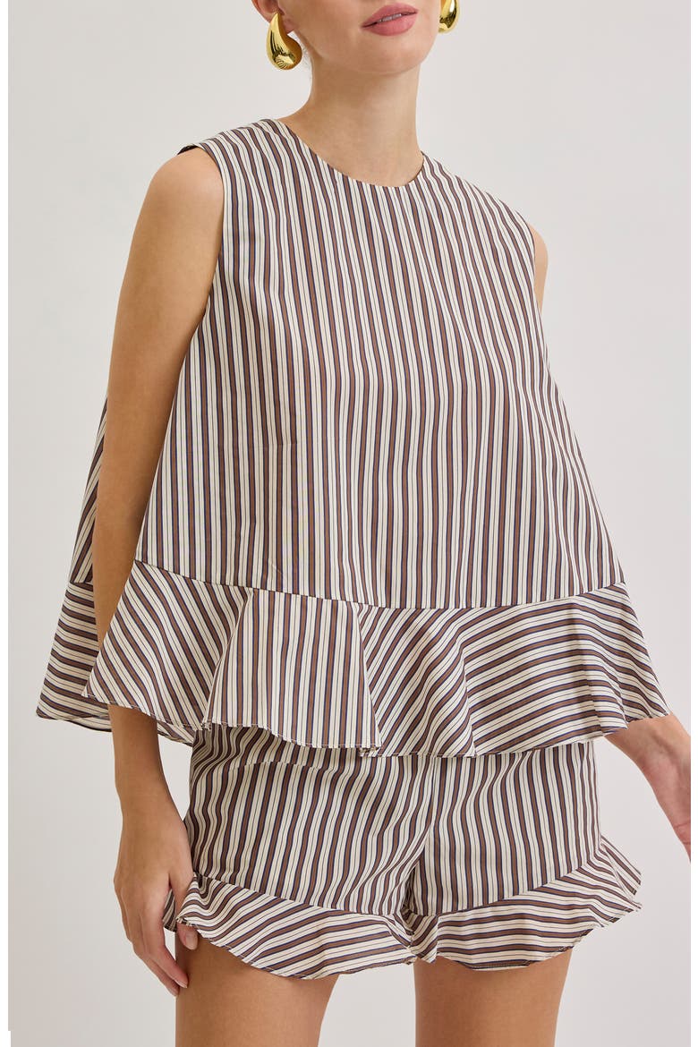 Miller Stripe Shell, Alternate, color, BROWN NAVY STRIPE