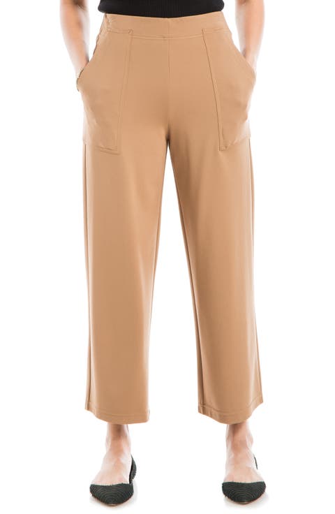 Ponte Crop Wide Leg Pull-On Pants