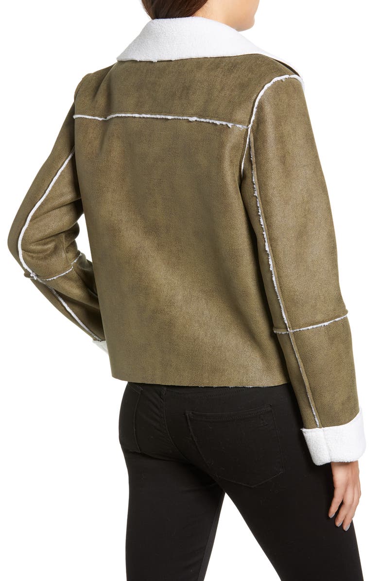 Vigoss Faux Shearling Moto Jacket, Alternate, color, 