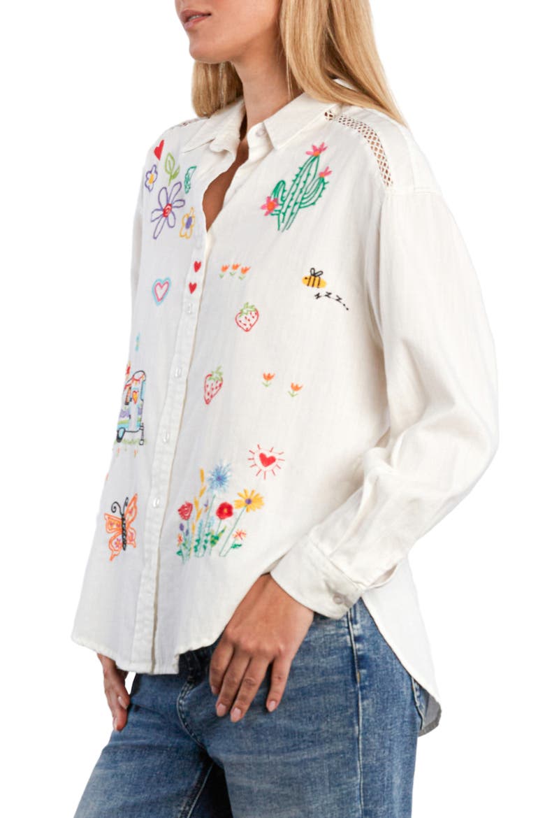 Moonflower Embroidered Shirt, Alternate, color, WHITE FLOWER
