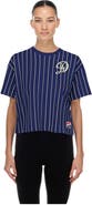 New Era Women's New Era  Navy Los Angeles Dodgers City Connect Throwback Meshback Pinstripe Boxy T-Shirt