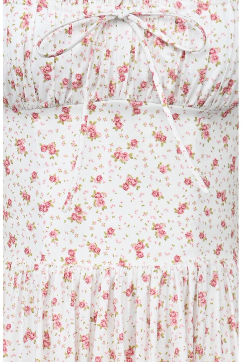 Livia Ditsy Floral Print Stretch Cotton Midi Dress, Alternate, color, WHITE DITSY