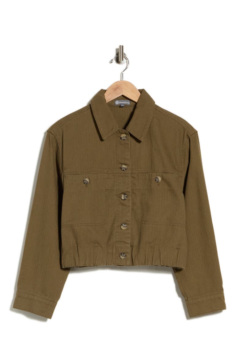 Bubble Hem Jacket, Alternate, color, GOLDEN OLIVE