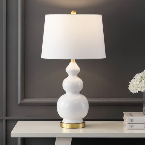 Bowen 27.5" Contemporary Transitional Ceramic Gourd LED Table Lamp