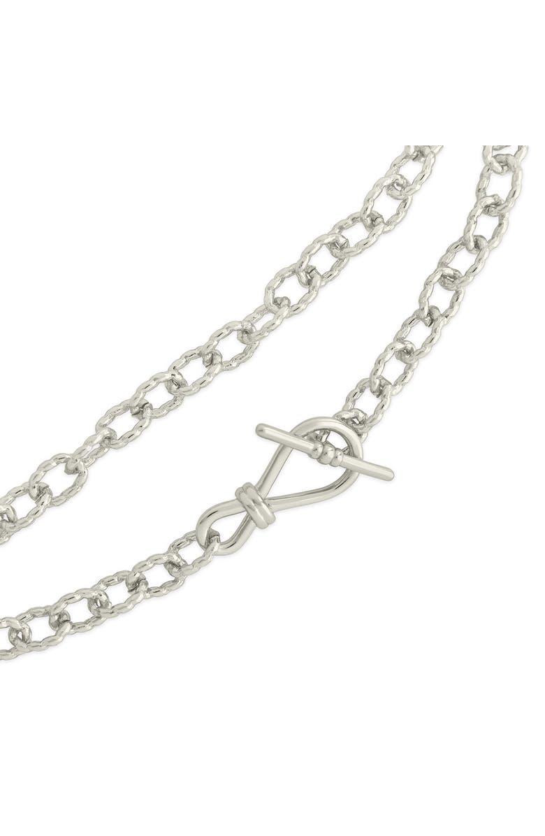 Sterling Forever Scottie Textured Chain Bracelet, Alternate, color, Silver