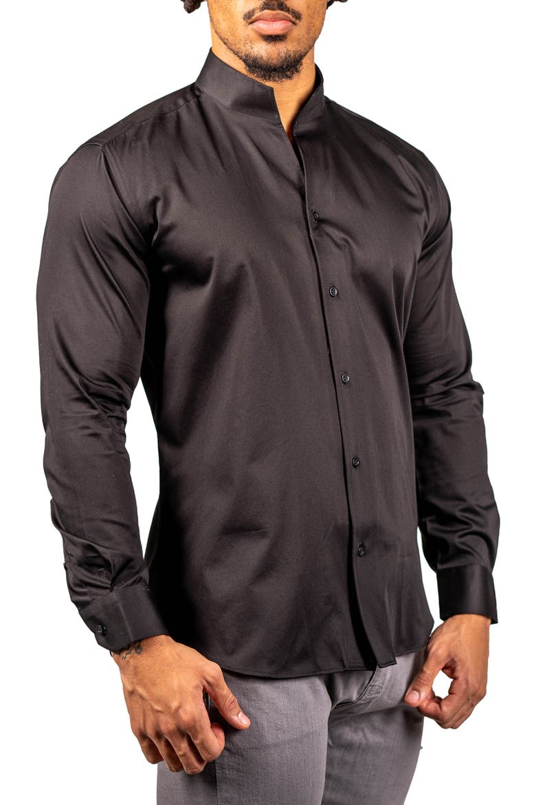 Ceremony Prince Cotton Button-Up Shirt, Alternate, color, BLACK