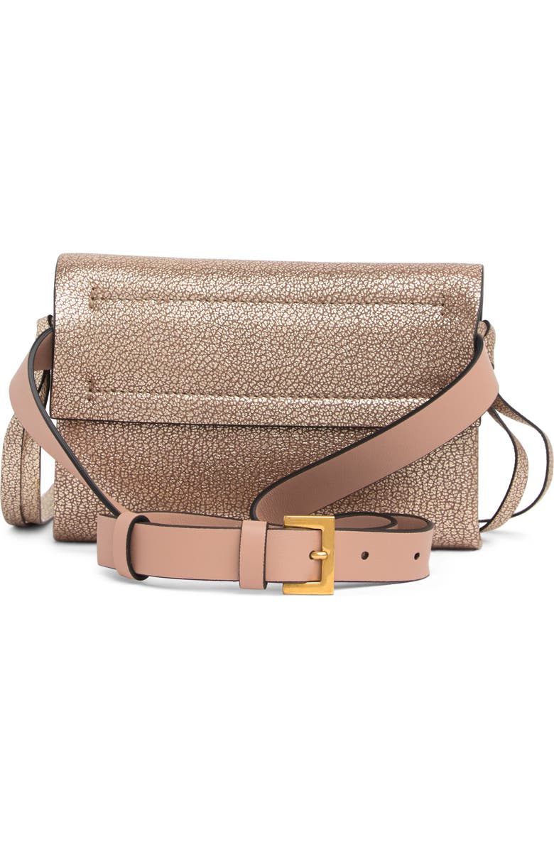 Valentino VLOGO Glitter Leather Belt Bag, Alternate, color,