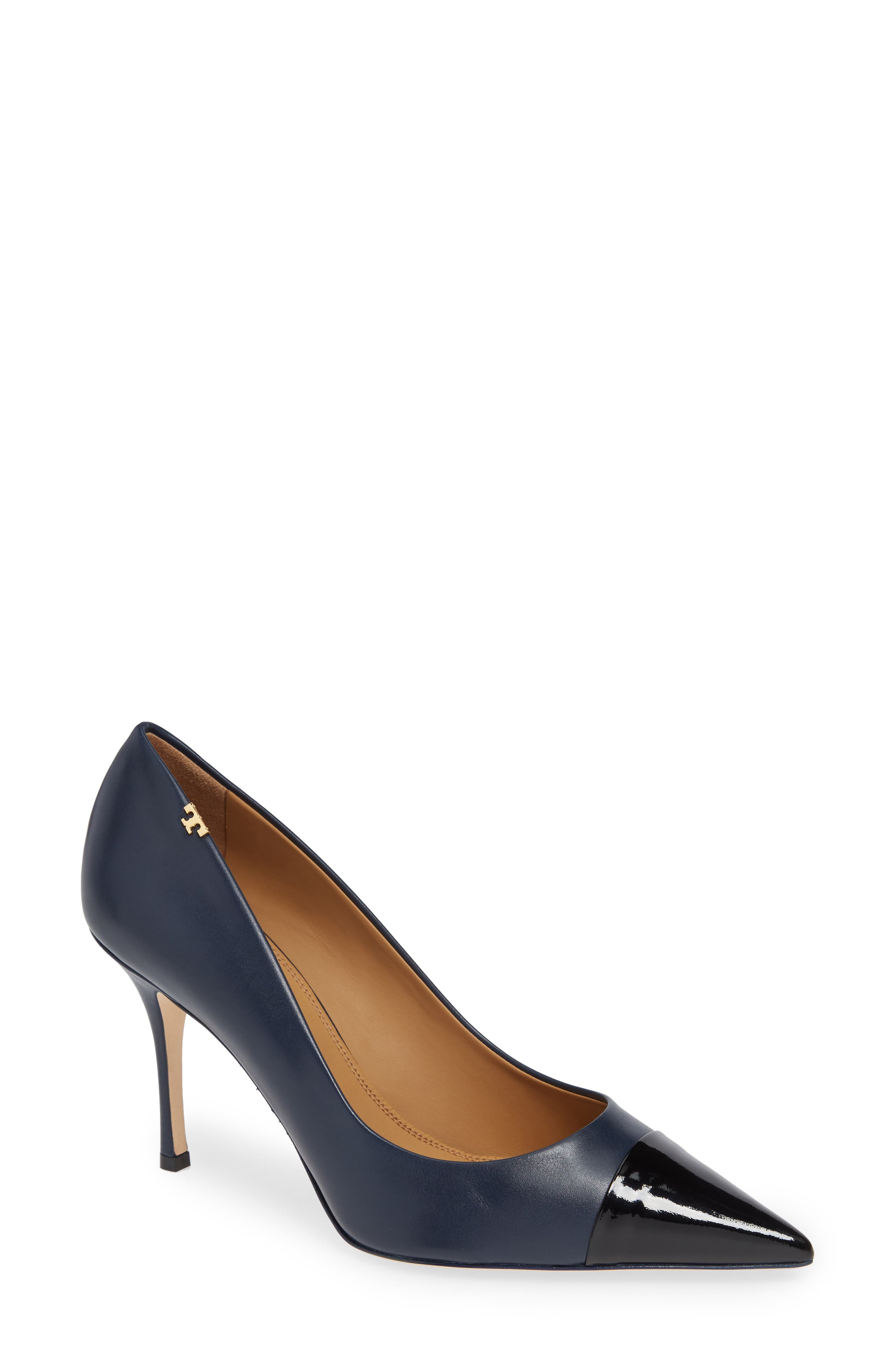 Penelope Cap Toe Pump, Main, color, PERFECT NAVY/ BLACK