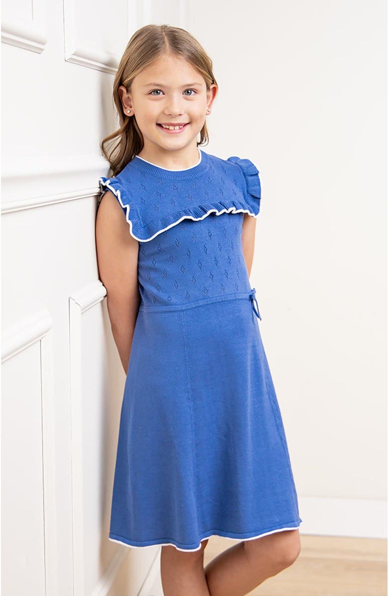 Hope & Henry Girls' Organic Ruffle Yoke Sweater Dress, Kids, Alternate, color,