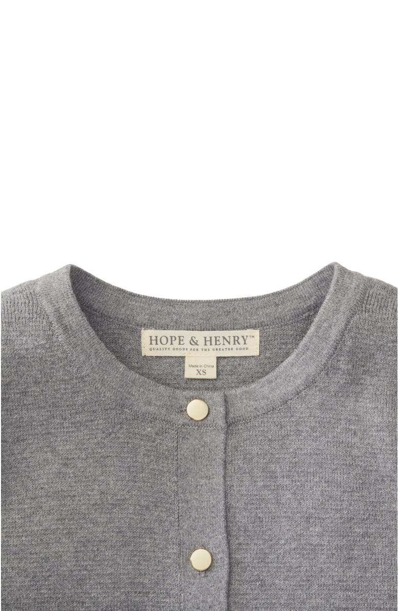 Hope & Henry Baby Girls' Milano Stitch Cardigan, Infant, Alternate, color, Gray