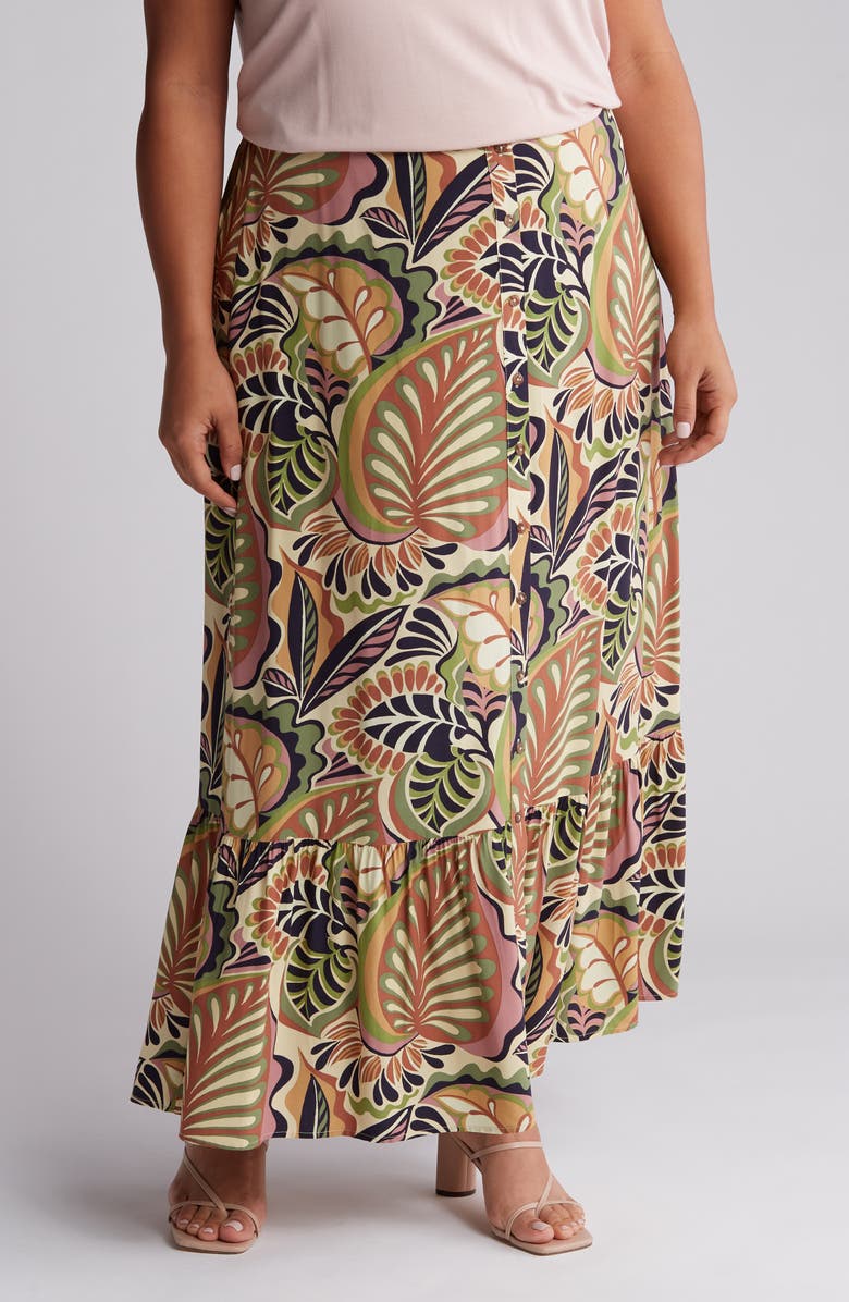 DR2 by Daniel Rainn Button Front Maxi Skirt, Main, color, 