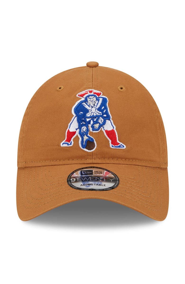 New Era Men's New Era  Brown New England Patriots Throwback Main Core Classic 2.0 9TWENTY Adjustable Hat, Alternate, color, 