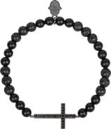 Karma and Luck Men's Rooted Faith - Lava Cross Bracelet