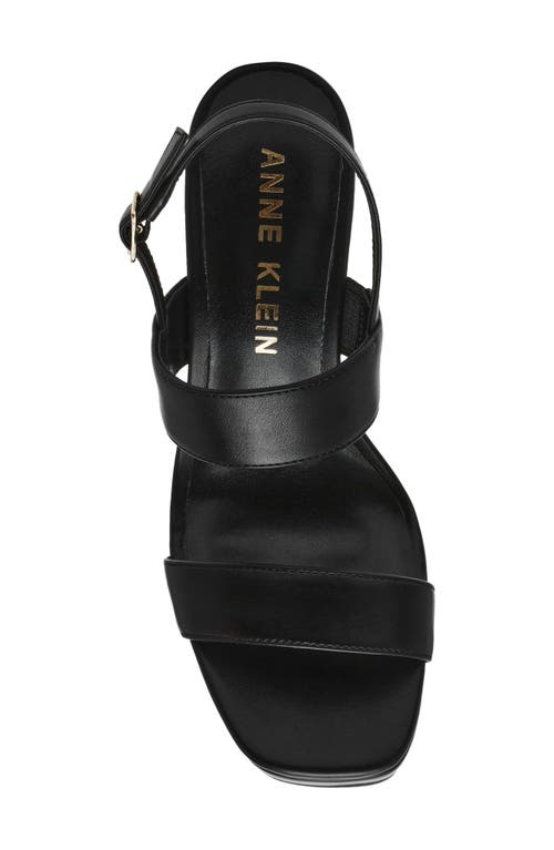 Anne Klein Zaya Slingback Platform Sandal In Black Smooth