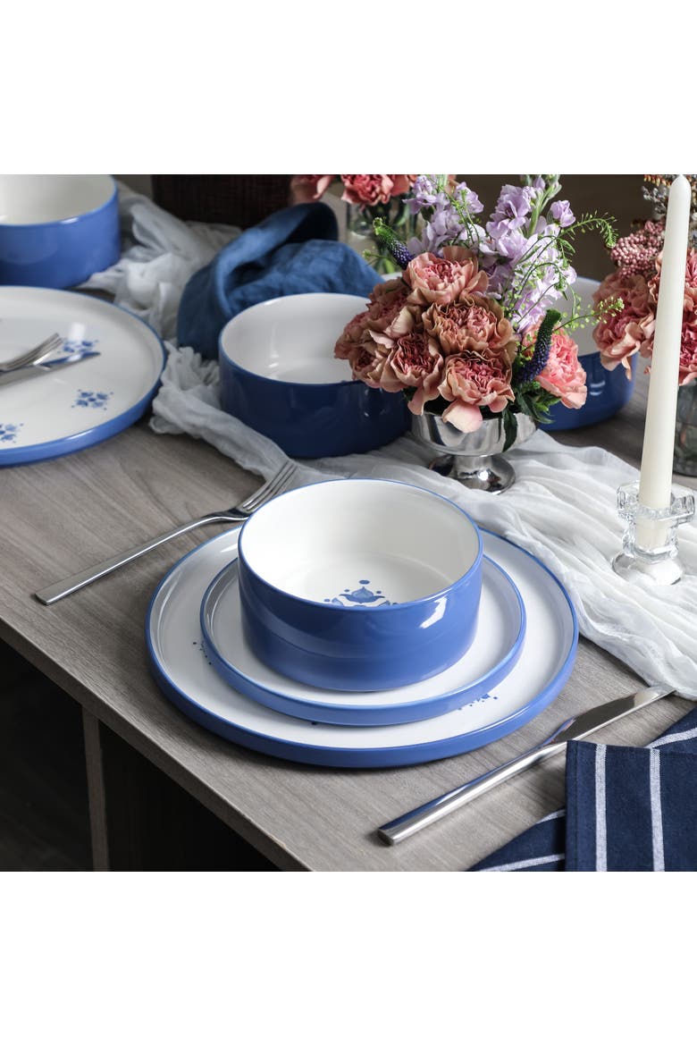 Cobalt 12-Piece Dinnerware Set Porcelain, Blue, Alternate, color, Blue