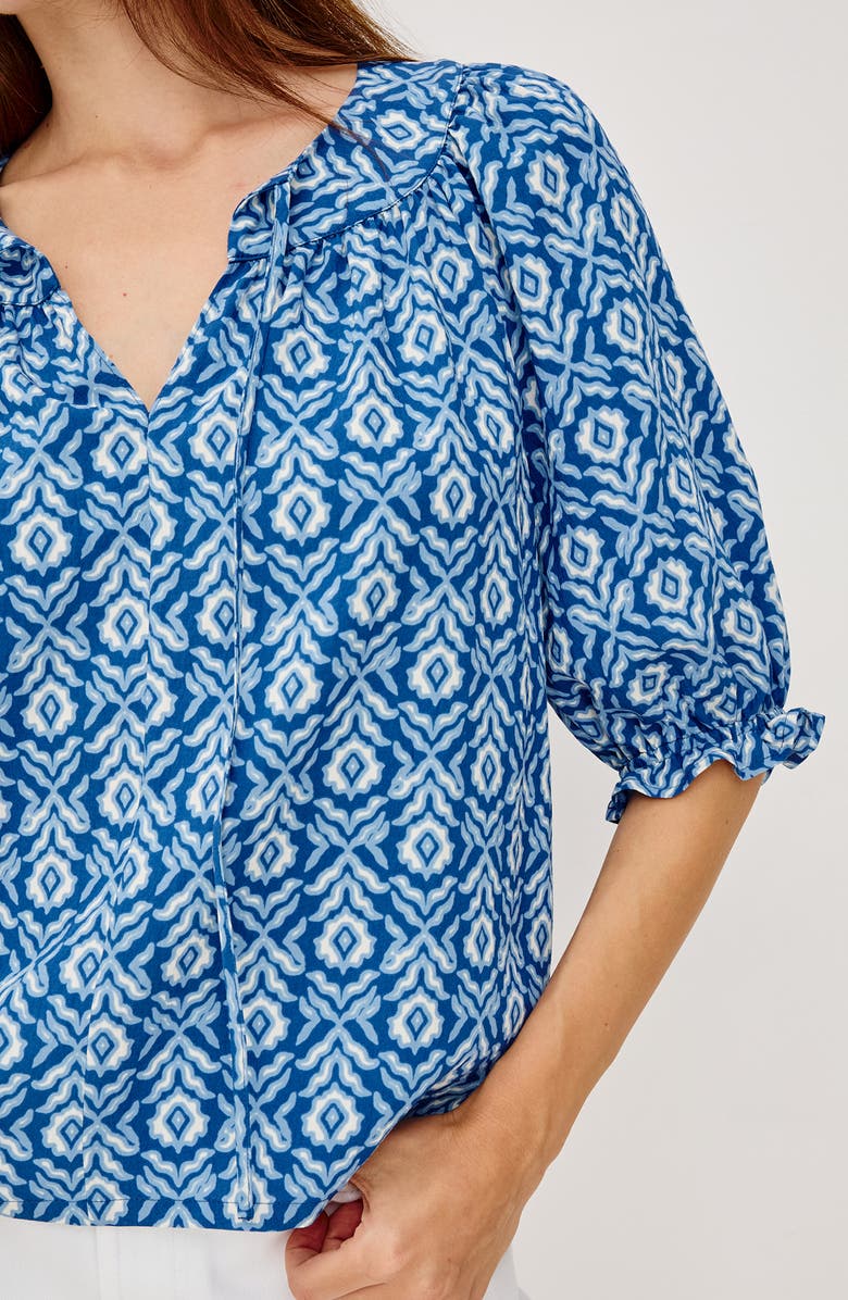 Rails Belina Floral Three-Quarter Sleeve Top, Alternate, color, Blue Ikat