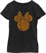 Mickey & Friends Girl's Mickey & Friends Halloween Disney Minnie Mouse Silhouette Filled  Graphic T-Shirt