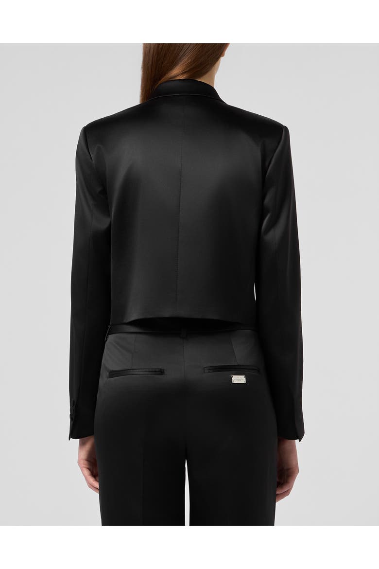 Satin Bolero Flower Women, Alternate, color, black