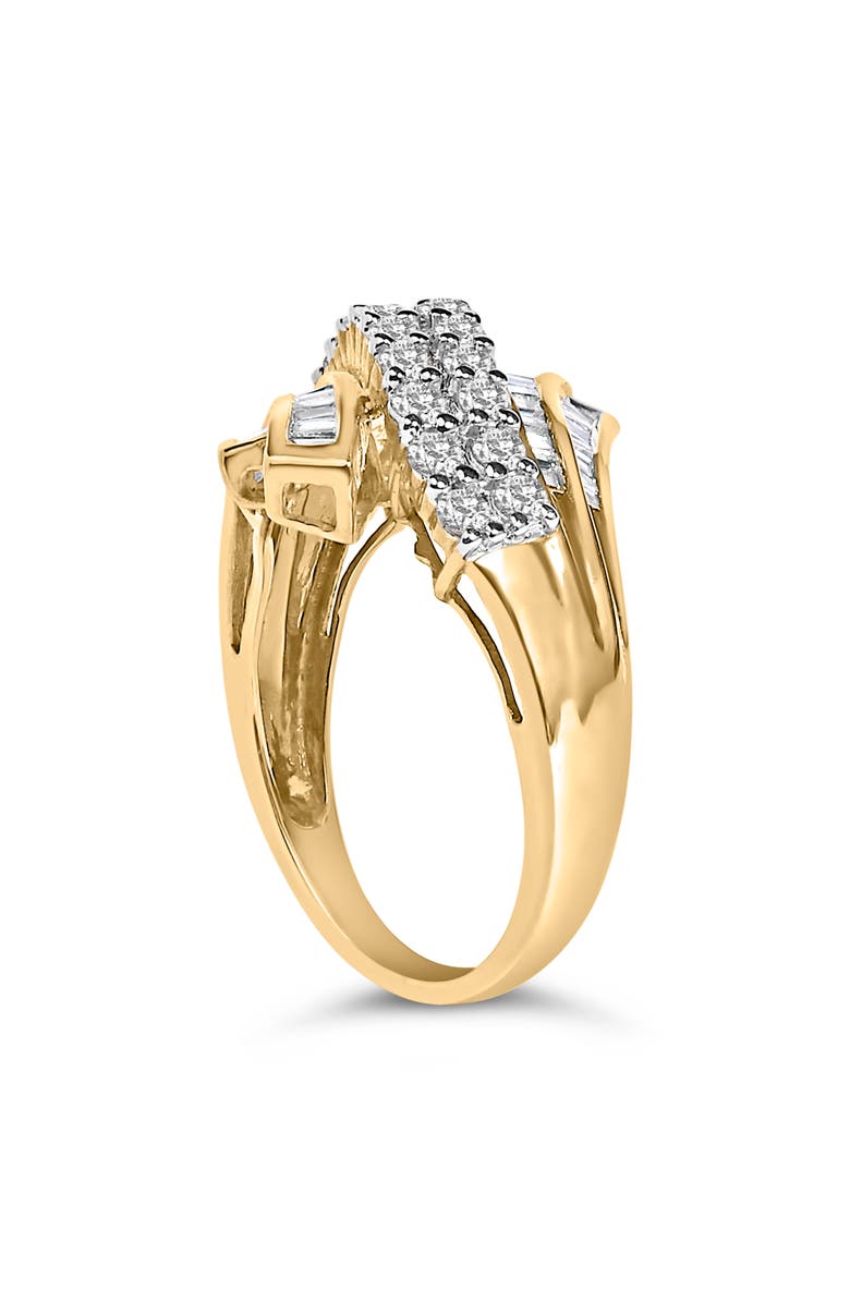 Haus of Brilliance 10K Gold 1.0 Cttw Diamond Bypass Style Modern Statement Ring, Alternate, color, Yellow Gold